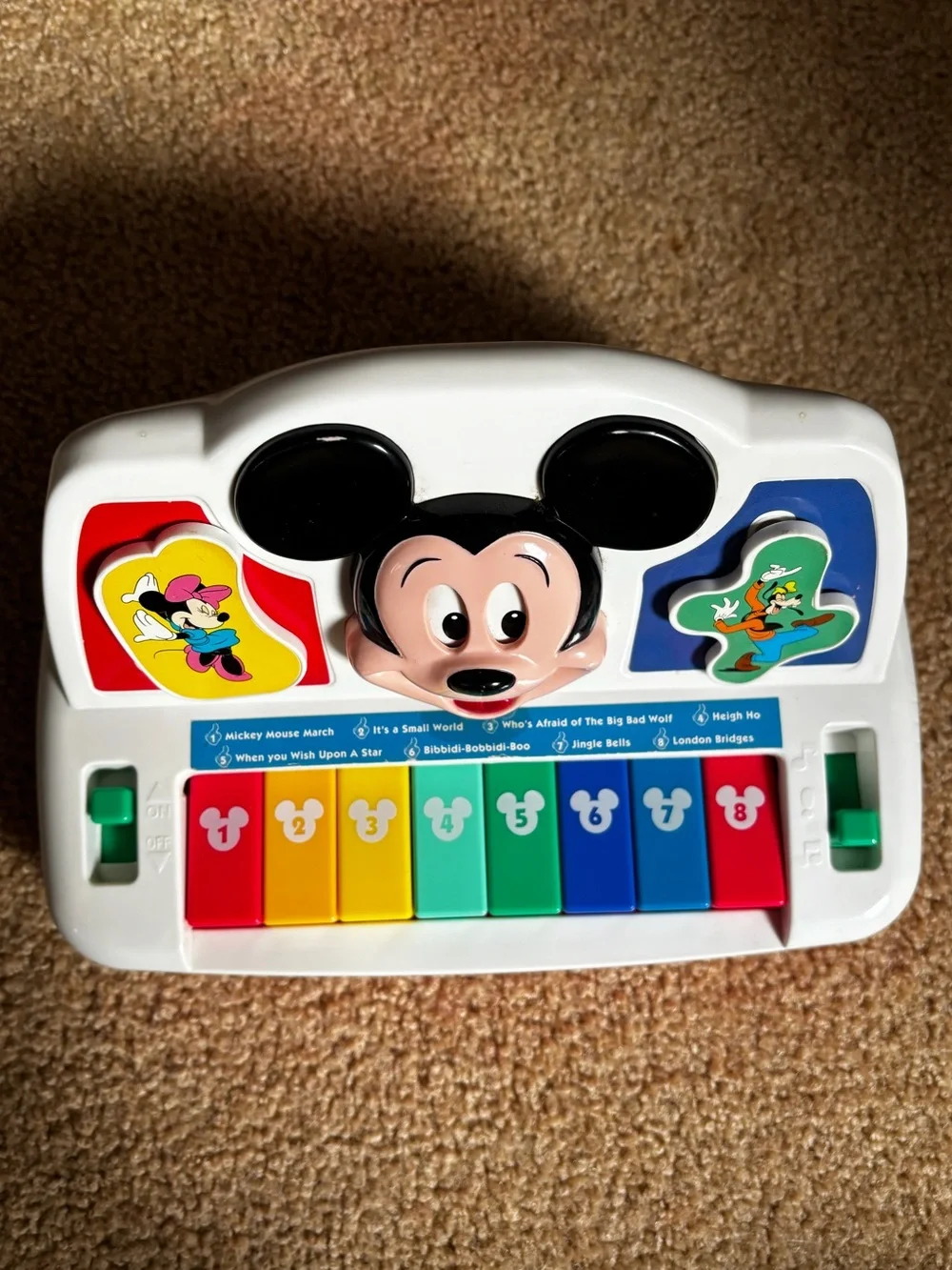Vintage 1986 Disney Mickey Mouse Musical Player Piano.